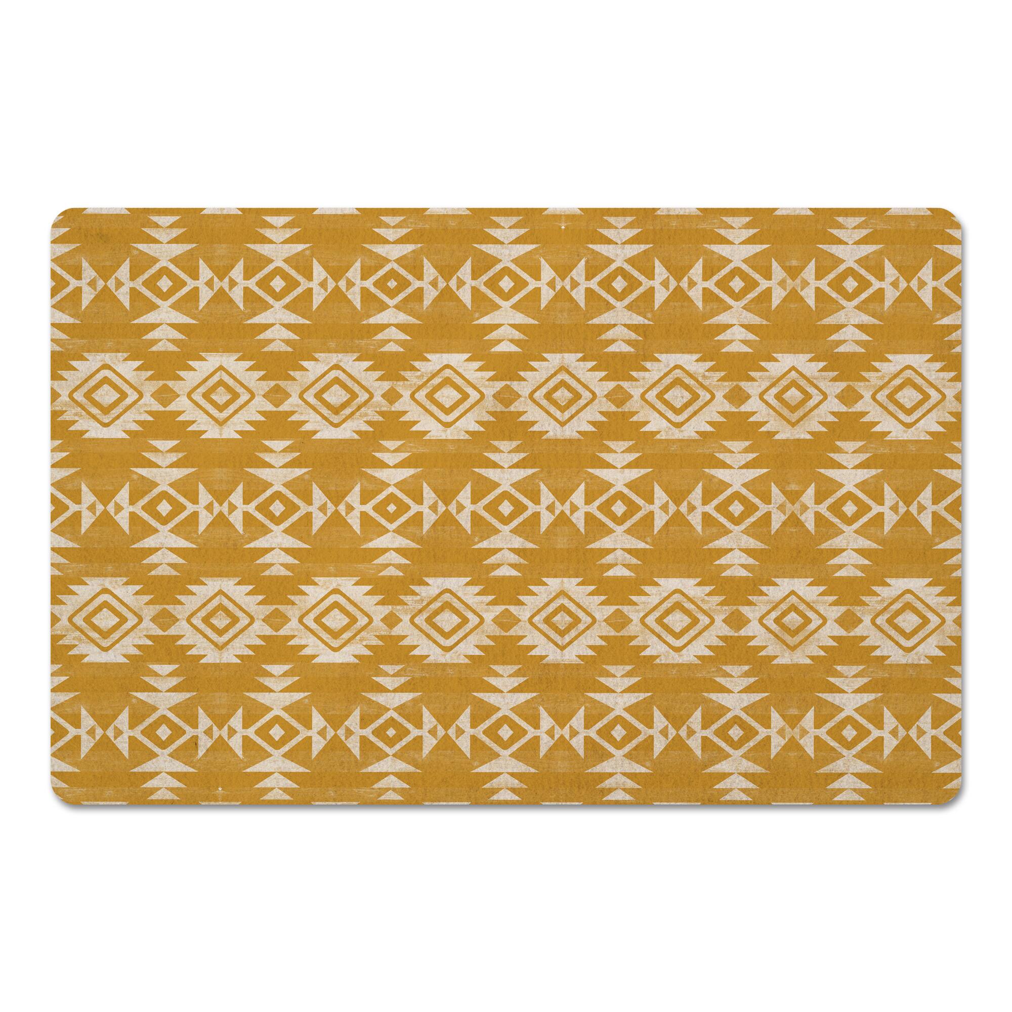 Tribal Gold Pattern Floor Mat